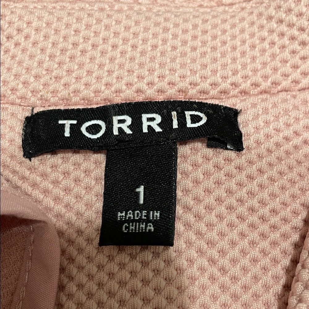 Torrid Light Pink Textured Moto Blazer - Picture 6 of 11